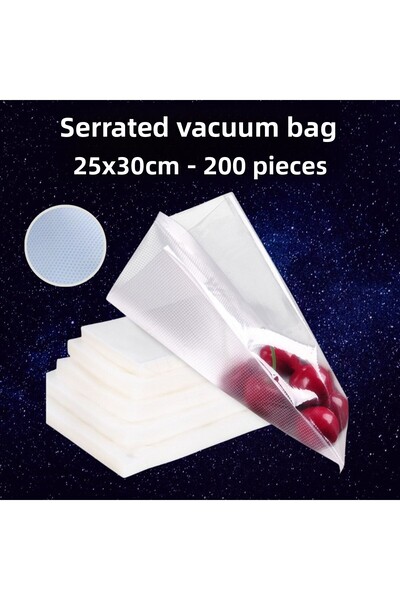 Vakur Serrated Vacuum Machine Bag - Bag - 25x30 Cm - 200 Pieces