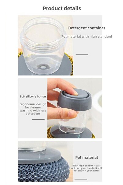 TechnoSmart Dishwashing Sponge with Detergent Tank Practical Cleaning Sponge Bathroom Sink