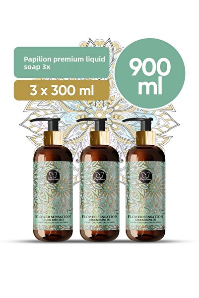 Papilion صابون سائل فاخر من فلاور بريز 3x300 مل