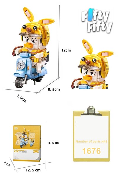 Vagonlife Loz Courier Duck -Lz1676 (443 Pieces) Toy Building Set