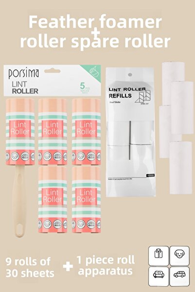 Porsima 3104 Rolă pentru colectarea părului de pisică și câine + 8 bucăți cre...