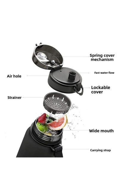 Uzspace 800ml New Collection Series Soft Touch Tritan Water Bottle