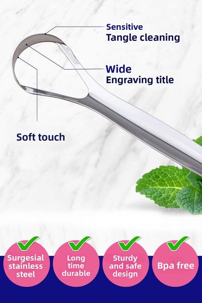 Blanco Claro Stainless Steel Tongue Cleaner 1+1 Set of Two