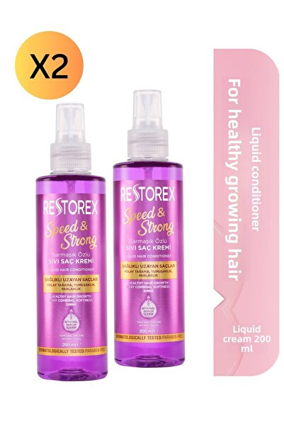 Restorex Třpytivý tekutý kondicionér pro zdravý růst vlasů – 200 ml (sada 2 kusů!)