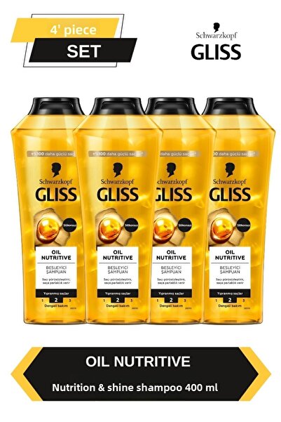 Gliss Set of 4 Oil Nutritive Shampoo - 400ml