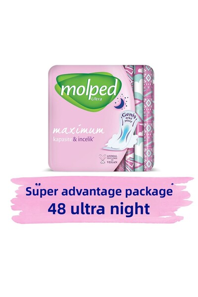 Molped Ultra Hygienic Pad Night Super Advantage Package 48 Pieces