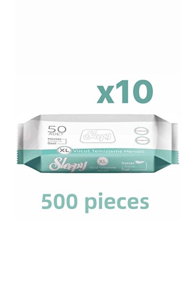 Sleepy منشفة تنظيف الجسم، منشفة العجان للمريض، مناديل إزالة المكياج 10 × 50 قطعة