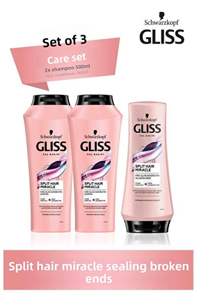 Gliss سبليت هير ميراكل - 500 مل × 2 شامبو وبلسم 360 مل