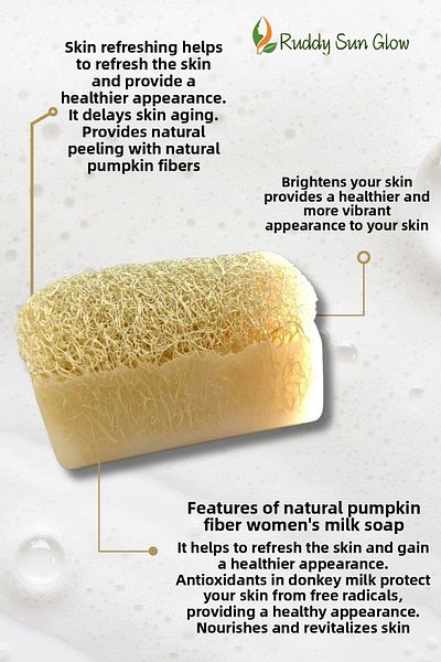 RUDDYSUN Pumpkin Fiber Donkey Milk Soap Handmade Natural 120 Gr