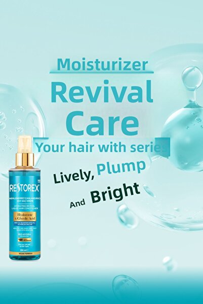 Restorex Hydra Moisturizing Revitalizing Care Liquid Conditioner 3X200 ml - Hyal.Asid Glycoic Acid Sulfate Free