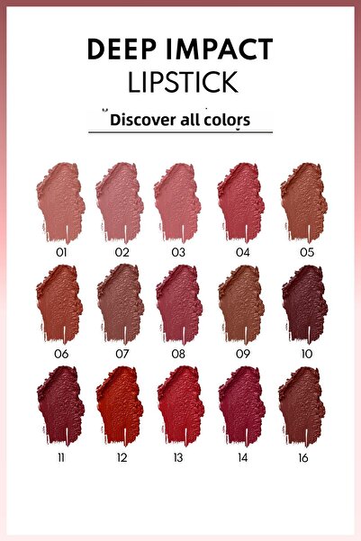 NOTE Deep Impact Lipstick Creamy Textured Semi Bright Lipstick 12 Flaming Heart Red - Red