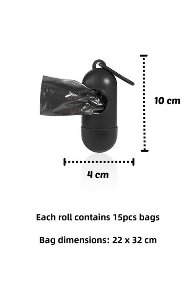 BAMM BAMM Pet Dog Poop Pick Cat Stool Bag with 2 Rolls and Carry Bag (30 Bags)
