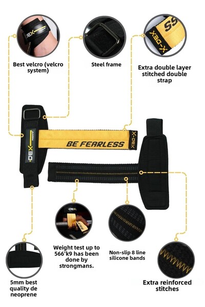 Dex Supports Lasting Energy T-Grips Lifting Straps Weight Belt T-GRIPS PRO+Fitness Wrap Knee Brace Pro Knee Wraps 2 Pack