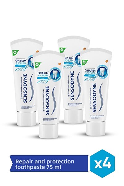 Sensodyne إصلاح وحماية معجون أسنان 75 مل، 4 عبوات