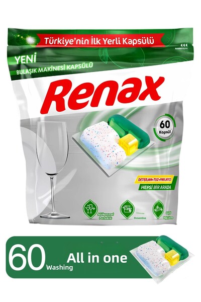 RENAX 60 Dishwasher Capsules All in One