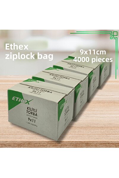 Ethex كيس زيبلوك مخطط باللون الأحمر مقاس 9 × 11 سم 4000 قطعة (4 صناديق) - متو...