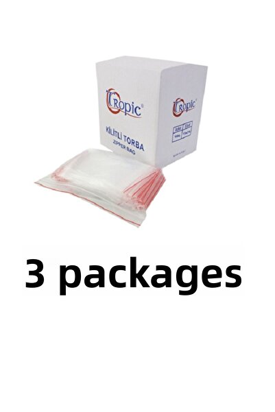 Tropic 3 عبوات من أكياس زيبلوك مقاس 15×18 – 600 قطعة
