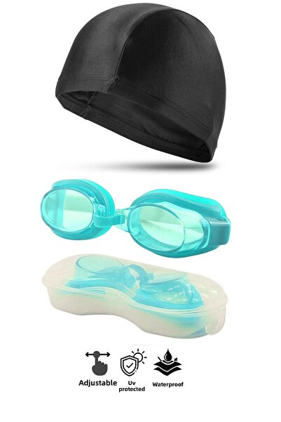 MUBX مجموعة من قطعتين من نظارات السباحة البحرية لحمام السباحة مع صندوق من الق...