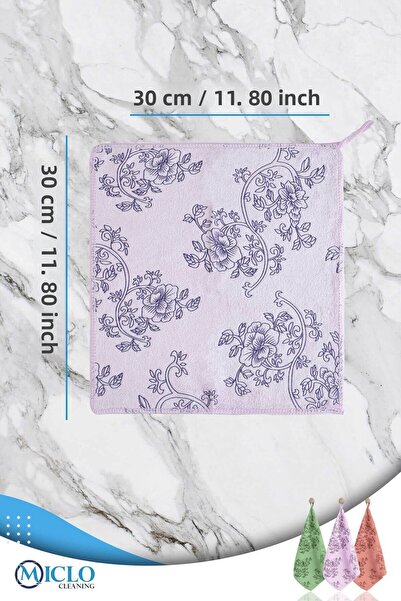 MICLO CLEANING Premium |   Velvet Patterned Kitchen Cloth |   Stain-Proof and Odor-Proof X3 Pieces