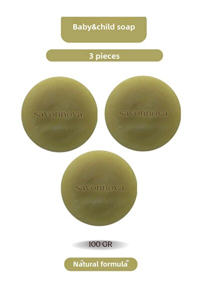 Savonnova مجموعة صابون الأطفال والرضع المميزة 3x100 GR - للعناية بالبشرة والع...