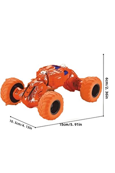 Toyaş Pull Drop Acrobatic Car Bidirectional Pull Drop Plug Car Toy Car Orange