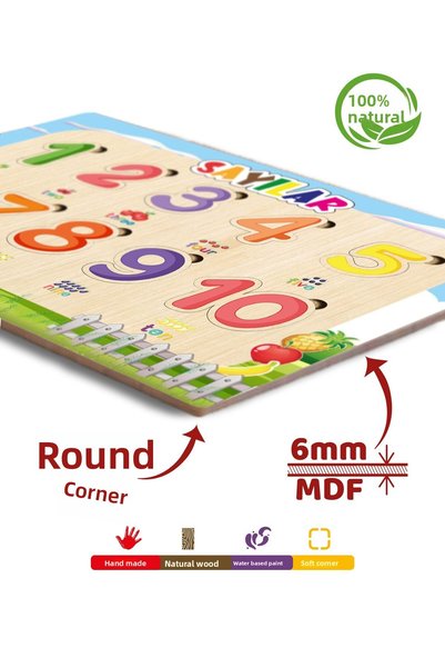 TIME TABLE Wooden Educational Tutorial Cute Turkish Numbers I Learn Numbers