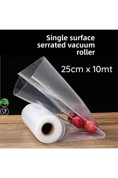 Vakur 25 cm X 10 Mt - Single Surface Serrated Roller Vacuum Bag