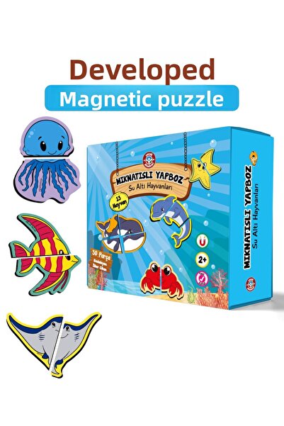 Çocuk Akademi Children's Academy Magnetic Puzzle Series Underwater Animals