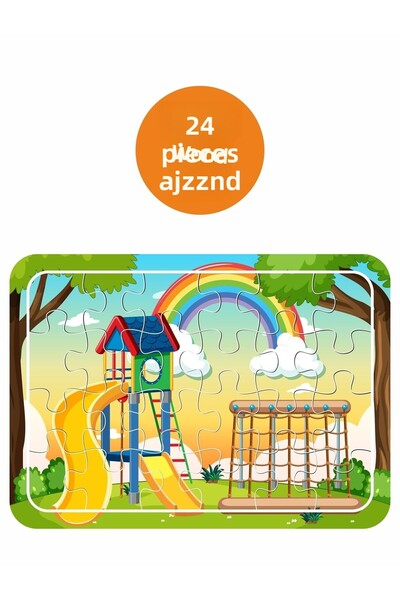LİPYOS لغز بارك سلايد الخشبي 24 قطعة