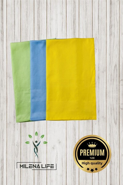 Milena Life قطعة قماش للتنظيف من الألياف الدقيقة مكونة من 3 قطع، قماش سحري مقاس 42 × 68 سم