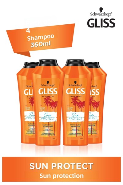 Gliss Sun Protect 4 Pack Protective Sun Shampoo - 360 ML