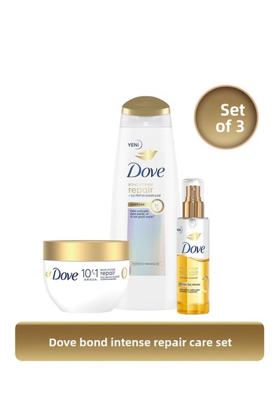 Dove مجموعة العناية بالشعر من بوند إنتنس ريبير، 3 قطع