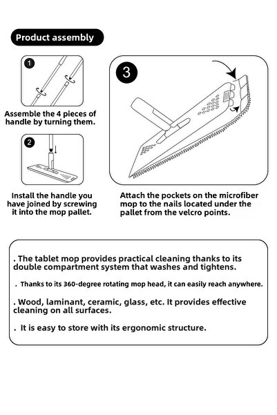 SMARTER Gray Tablet Mop and Mop Cleaning Set