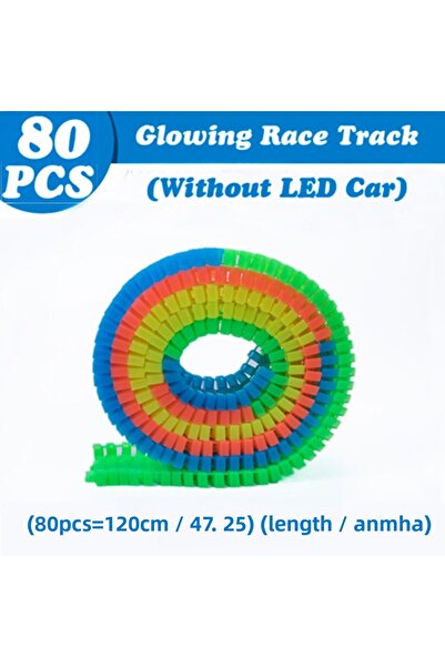 Choice 80 قطعة من المسارات المضيئة السحرية لسباق السيارات لعبة المركبات أضواء...