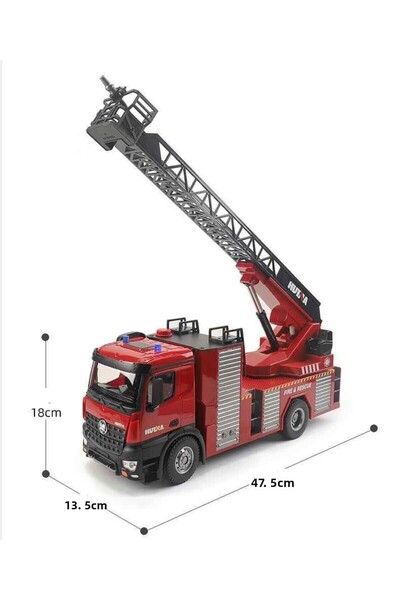 Huina 1/14 60cm Rc Model Ladder Fire Truck Remote Control 22 Channels with Water Spray 1561