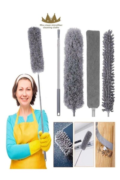 alltheclean MissClean Microfiber Magnetic Anti-static Bendable Dust Removal 3 Pieces Full Set with Extendable Handle