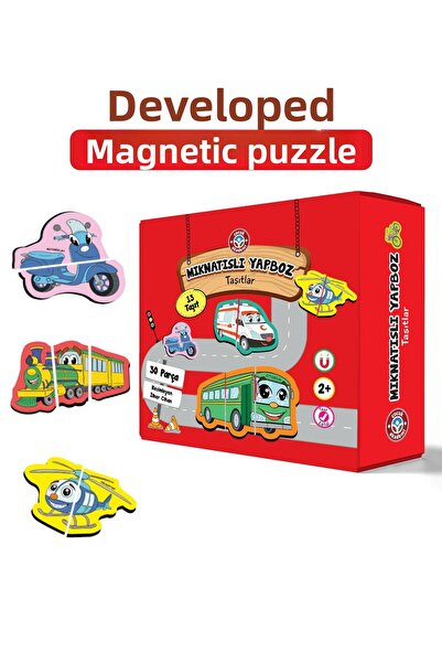 Çocuk Akademi Children's Academy Magnetic Puzzle Series Vehicles