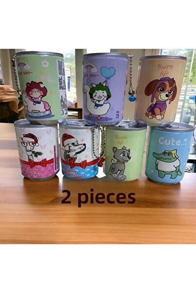 Nostaljik Lezzetler قطعتان من مناديل مبللة لطيفة على شكل صندوق من القصدير لتزيين حقيبة سلسلة المفاتيح