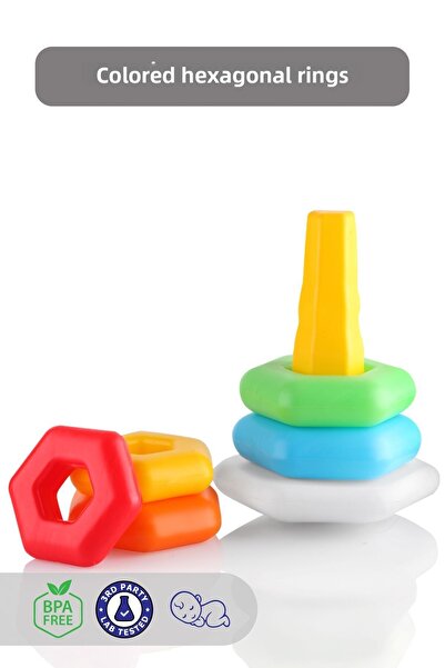 Generic Brand Kiki Netted Colorful Hexagonal Rings Toy Akids