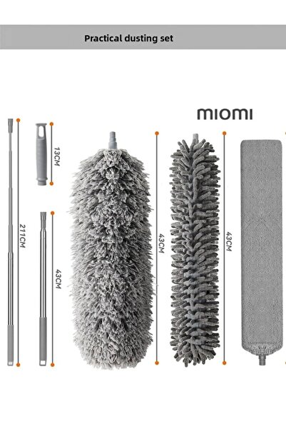 Miomi مجموعة فرشاة غبار عملية قابلة للتمديد من الألياف الدقيقة التلسكوبية