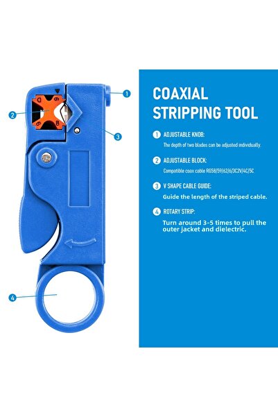 Choice1 كماشة تجريد زرقاء لإزالة القشرة من الأسلاك والكابلات وأدوات تجريد الأ...