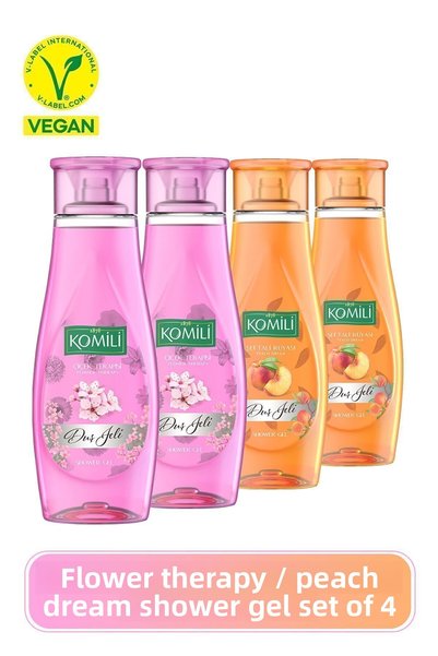 Komili Peach Dream & Flower Therapy Advantageous Shower Gel Set - 4 X 500 ML