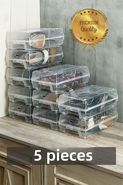 Tugomer 5-Piece Transparent Decorative Women's Shoes Storage Set