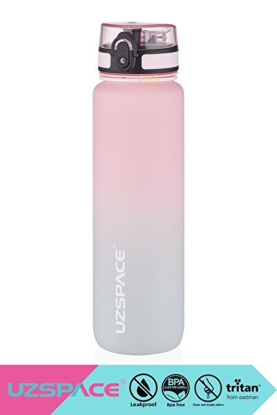Uzspace 1000ml New Motivational Tritan Water Flask - Double Color, Leak-Proof...