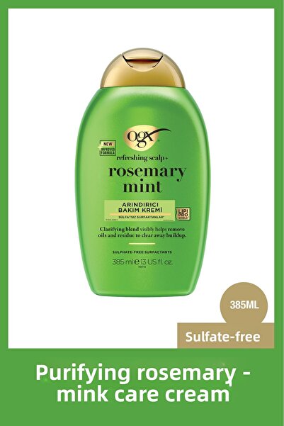 OGX كريم تنقية الشعر بالروزماري والنعناع (يحتوي على إكليل الجبل والنعناع) 385 مل