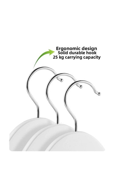 menofis White Wooden Look Hanger 50 Pieces Premium Special Series