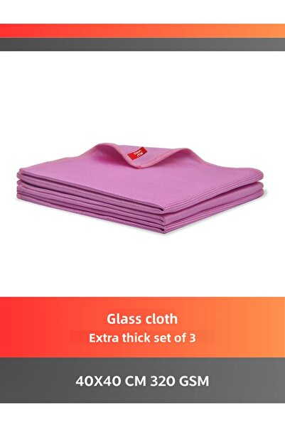 Cleanshe Extra Thick Microfiber Glass Cloth Set of 3 40X40 |   Glass Cleaning...