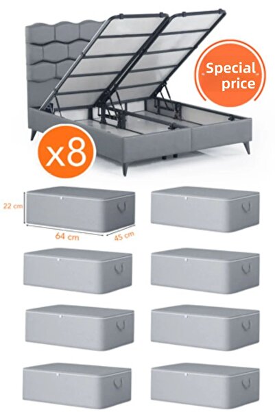 YEGGE 8 Pieces Large Size Anthracite Underpads 64 X 45 X 22 cm - Thick Gramaged Fabric