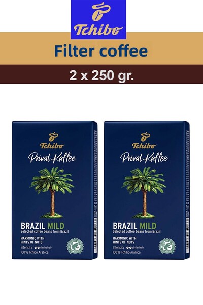 Tchibo Privat Kaffee Brazil Mild Ground Filter Coffee 2x250 gr