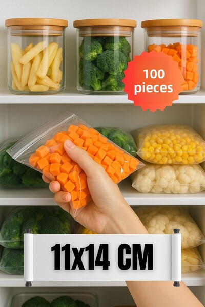 YOK YOK AMBALAJ كيس زيبلوك - كيس لحم مفروم مفرد للطهي (11 × 14 سم) 100 قطعة